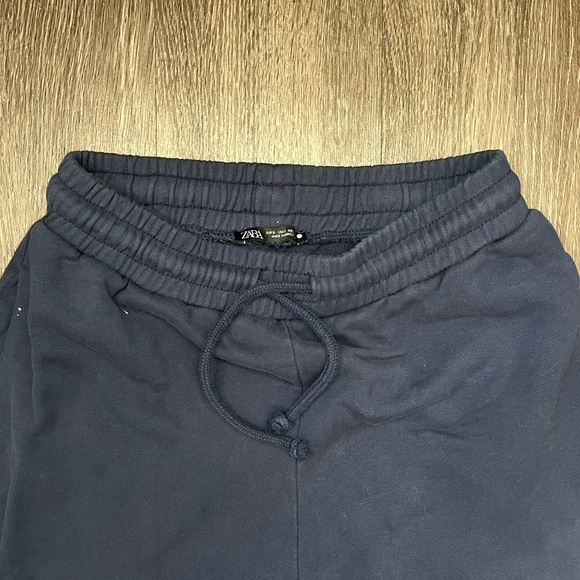 ZARA WIDE LEG SWEATPANTS NAVY - Picture 3 of 3